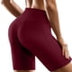 thumbnail image 2 of Gibobby Shorts Deportivo Bolsillos de entrenamiento para mujer Cintura alta Yoga Correr Abdomen Pantalones Pantalones cortos de control Pantalones de yoga(Vino, XL), 2 of 5