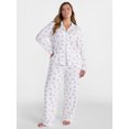 thumbnail image 2 of Joyspun Women’s Dreamy Soft Collection Notch Collar Long Sleeve Pajama Set, Sizes XS to 3X, 2 of 5