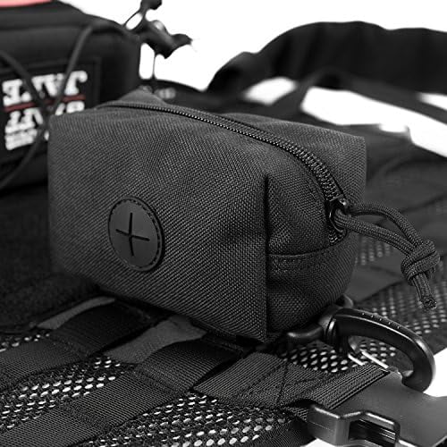Doggy Poop Bag Holder Zipper Dog Waste Bag Pouch Leash Attachment for Walking Training Running Hiking Black