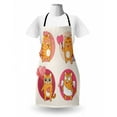 thumbnail image 3 of Kitty Apron, Cartoon Cats Illustration Kitten in Love Painting a Heart Carrying Romantic Balloons, Unisex Kitchen Bib with Adjustable Neck for Cooking Gardening, Adult Size, Multicolor, by Ambesonne, 3 of 4