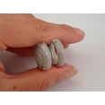 thumbnail image 4 of Mahablijewels Round Cut Cubic Zirconia Women's Gorgeous Hoop Earrings 14k White Gold Plated, 4 of 4