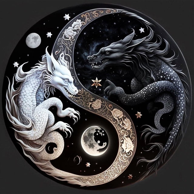 5D DIY Tai Chi Yin Yang Dragón Volador 30x30cm