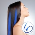thumbnail image 2 of Miangastore 10 Pcs Extensions de Cheveux Synthétiques à Clipser Colorées (Bleu), 2 of 8