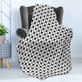 thumbnail image 4 of Abstract Soft Flannel Fleece Blanket, Continuing Round Squares in Monochrome Style Graphical Grid Elements, Cozy Plush for Indoor and Outdoor Use, 60" x 80", Charcoal Grey and White, by Ambesonne, 4 of 5