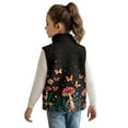 thumbnail image 2 of Xoenoiee Mushroom Butterfly Flower Print Girls Fleece Vest with Pockets, Lightweight Sleeveless Zip-Up Stand Collar Jacket for Winter Fall Warm Outerwear, 11-12 Years, 2 of 7