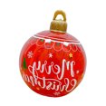 thumbnail image 2 of Light Up PVC Inflatable Christmas Ball,24 Inch Large Outdoor Decorated Ball Outdoor Christmas Decorations,New Years Christmas Ornaments with Light,Remote for Yard & Pool Decorations (Red) (Red) (red), 2 of 9