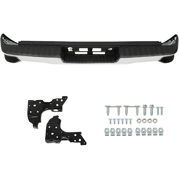 SEBLAFF Chrome Rear Step Bumper without Park Assist Sensor Holes Replacement for 2014-2018 Chevy Silverado GMC Sierra 1500 GM1103176 84077953