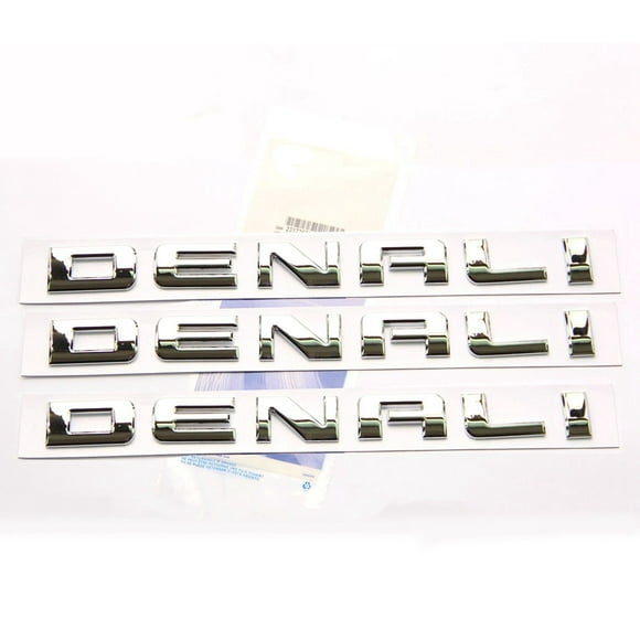 Yoaoo 3X Original Chrome Denali Nameplate Emblems Hd Badges for Gm 07-16 Yukon Sierra Terrain
