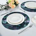 thumbnail image 2 of Wobogo Flowers Rabbit Round Placemats Set of 6 Heat Resistant Washable Kitchen Table Decorations 15.4in, 2 of 7