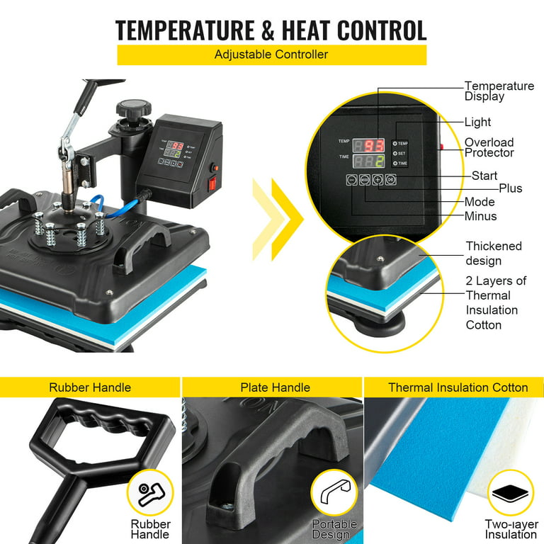 15x15 Heat Press Machine 6in1 Multifunction Sublimation Heat Press Printer