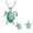 green, variant on Tortoise Multicolor Set Pendant Stud Clavicle Chain Ladies Turtle Jewelry Set