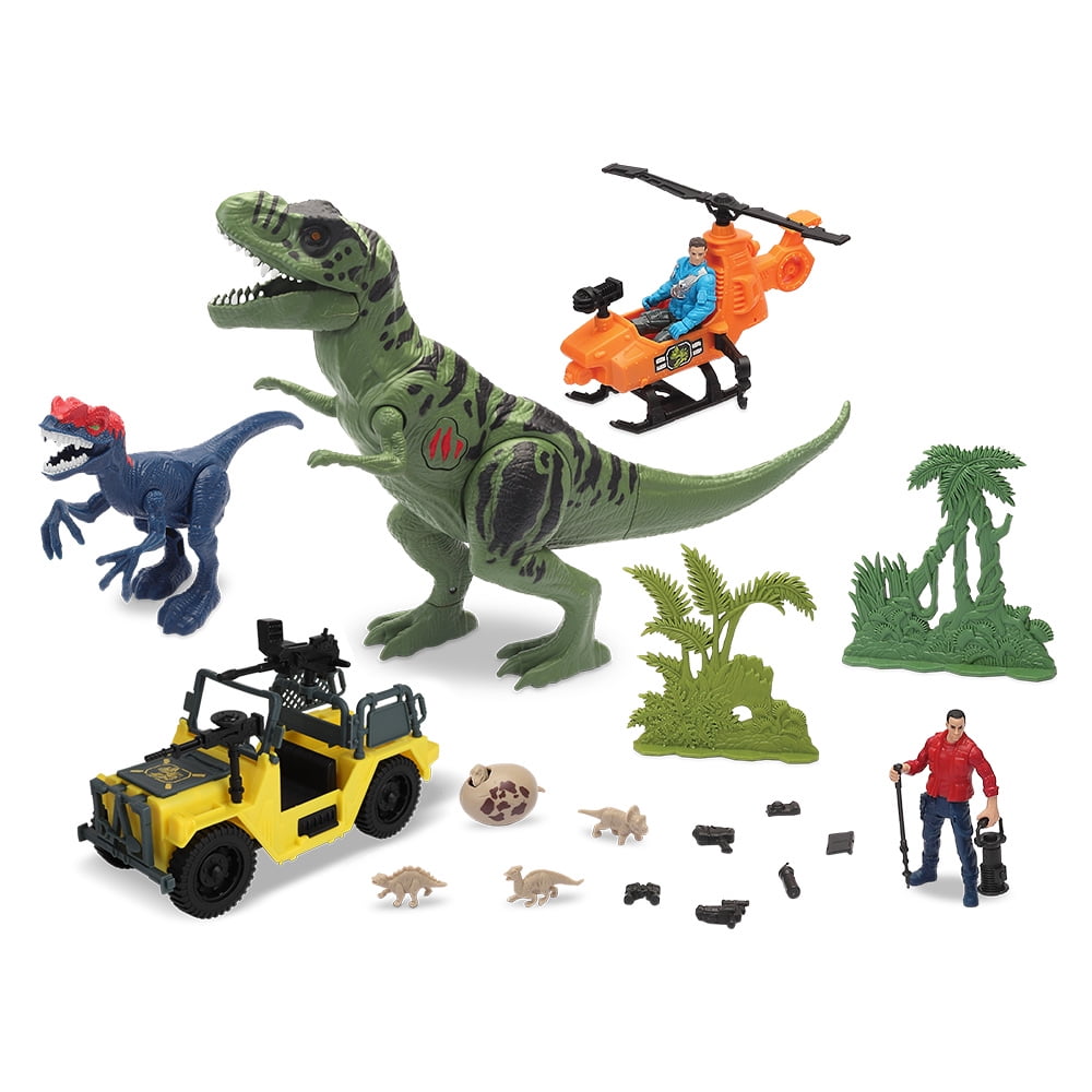 Kid Connection Dinosaur Attack Play Set Light & Sound 22 Pieces Ages 3 New 