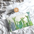 thumbnail image 5 of Pofeuu Cartoon Cactus Print Polyester Microfiber Plush Pillowcases, Super Soft and Cozy Pillow Case Covers with Envelop Closure（Pillow core not included）-14"x20", 5 of 6