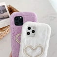 thumbnail image 4 of Plush Case Compatible with Samsung Galaxy A12 Fluffy Furry Case Cover,Faux Rabbit Bunny Fur Warm Winter Soft Silicone with Diamond Pearls 3D Handmade Phone Case,White, 4 of 7
