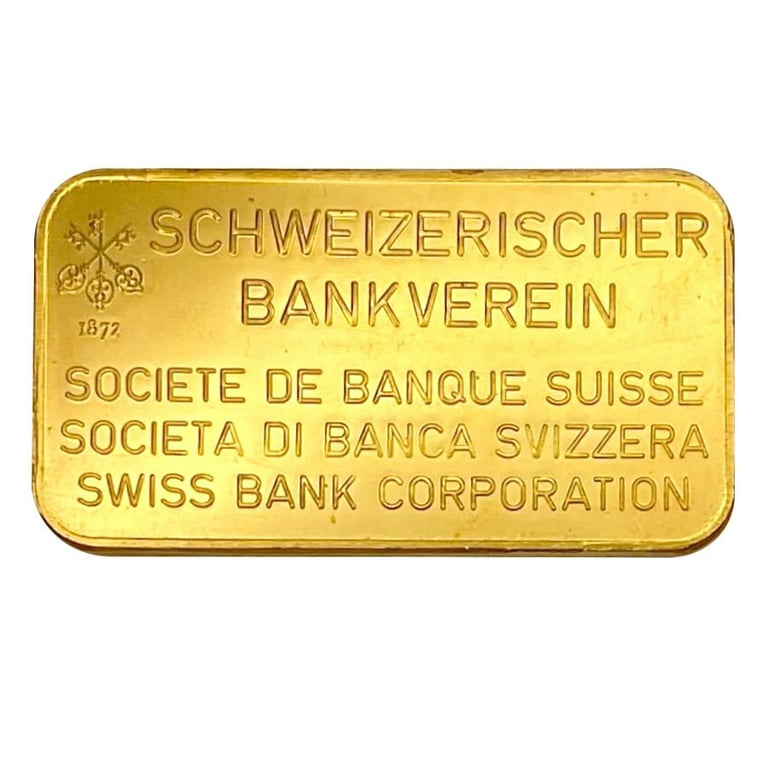 1 oz Schweizerischer Bankverein Swiss Bank Corp Gold Bar