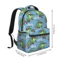 thumbnail image 2 of Rocae Crocodile Riding Skateboard Print Lightweight Casual Backpack Travel Hiking Backpack Carry on Laptop Backpack, 2 of 5