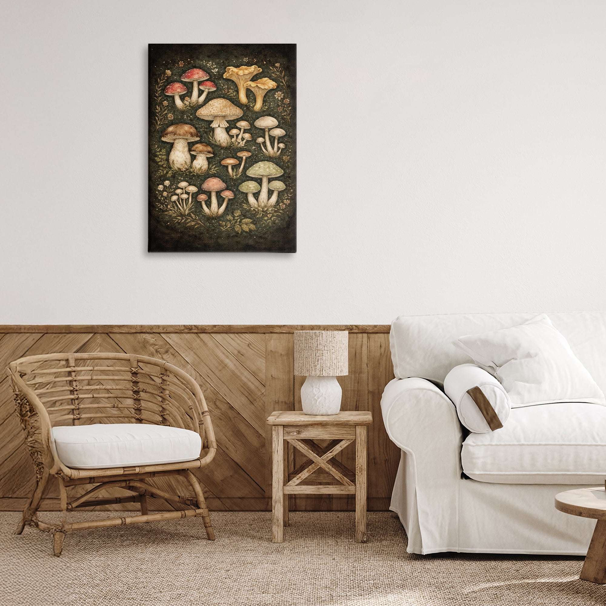 Stupell Industries Organic Sprouting Mushrooms Canvas Wall Art, design by Tom Crehan