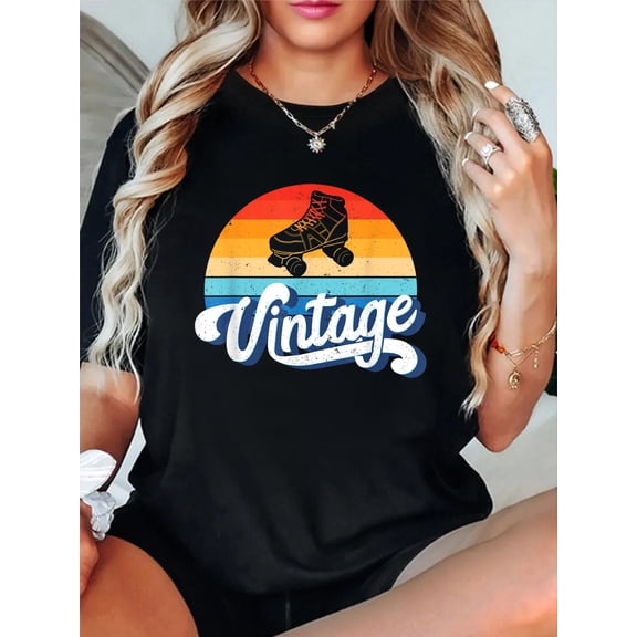 Roller Skater Shirt Women Kids Men Skating Disco T-Shirt
