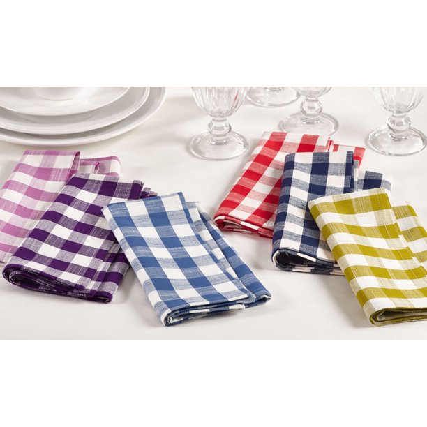 Chartreuse Gingham Checkered Design Cotton Napkin Set Of 4 20 Square Walmart Com Walmart Com