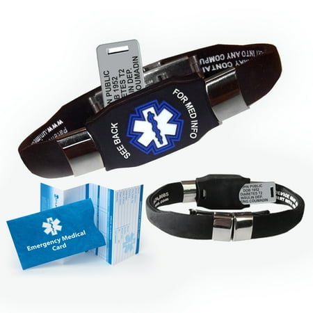 Medical Medical Id Bracelet - ELITE Medical Alert ID Bracelet. Custom Engraved! Waterproof! Choose Color!