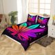 thumbnail image 2 of Hojas Juego de Funda Nórdica Hoja de Marihuana Queen Bedding Sets,Galaxy Estrellas Luna, 2 of 7