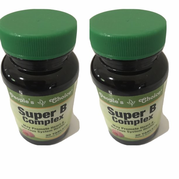 2 People's Choice Super B Complex Dietary Supplements 30 Tablets Each