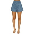 thumbnail image 4 of Sunloudy Conjunto de 2 piezas de verano a juego para mujer, camisa abotonada de media manga de color sólido + conjunto de pantalones cortos con cintura elástica para damas Sunloudy  S M L XL XXL, 4 of 7
