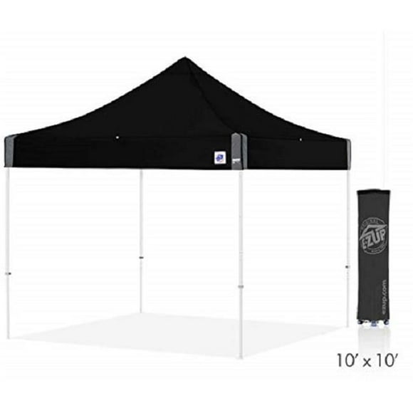 E-Z Up International EZUEC3STL10KFWHTBK Abri Instantané en Acier 10 Pieds, Noir et Blanc