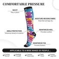 thumbnail image 3 of Socks Calf Pressure Socks Breathable Moisture Absorbent 11.8in×7.9in Full Print Designed For Hiking Walking Sports Aliceblue Colorful Houndstooth Hand-Drawn Sketch_1 3 Black, 3 of 8