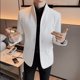 thumbnail image 4 of Traje de negocios de alta calidad para hombre, Blazers de cuello alto, esmoquin informal de Color sólido, ropa de marca de lujo, Primavera, 4 of 5