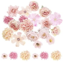 Uxcell Faux Flower Heads Mini Artificial Flowers Bulk Small Multicolor Fabric Flowers for DIY Craft Wedding Party Home Decoration, Pink