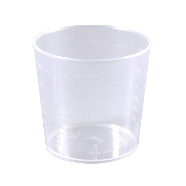 MasteelfCA 25PCS 60ML Plastic Graduation Beakers Measurement Beaker Measuring Cups and Cooking Liquid Container Paint Mixing Cups