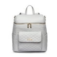 thumbnail image 5 of Luli Bebe Monaco Diaper Bag Backpack Storage Bag Stylish Vegan Leather | Stone Grey, 5 of 12