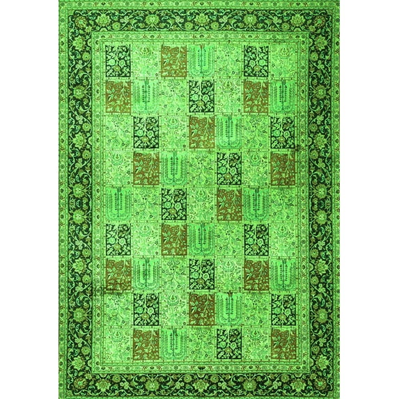 Ahgly Company Indoor Rectangle Persian Green Traditional Area Rugs, 7' x 10'