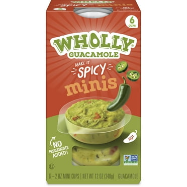 Wholly Guacamole Minis, made with Hass Avocados, 12 oz, 6 Cups