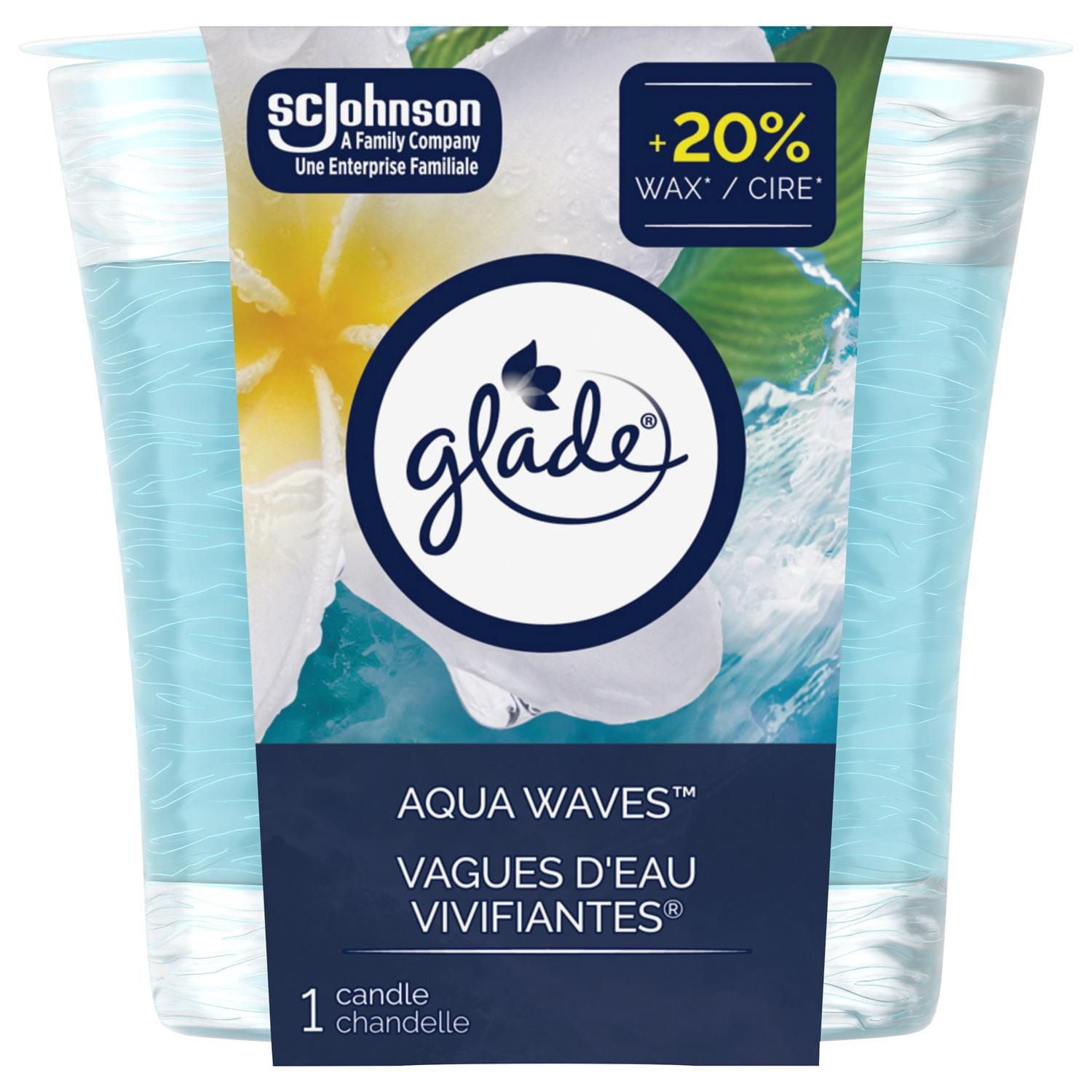 Glade® Scented Candle Air Freshener, Invigorating Aqua Waves, 1 Piece