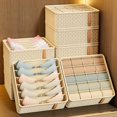 thumbnail image 6 of Hovmgk Underwear Storage Box, Sock Organizer, Drawer-Style Bin, Beige Segmented Foldable, Closet Supplies, Small Garment Classification for Women, Dorm Residents, 6 of 6