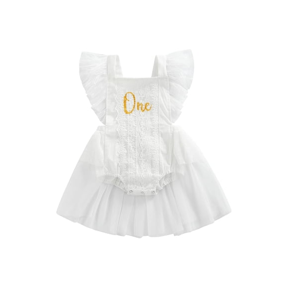 Txlixc mameluco de manga con vuelo de plumas para niña, falda de hilo de malla con letras a la moda, monos triangulares con lazo en la espalda Txlixc Moda