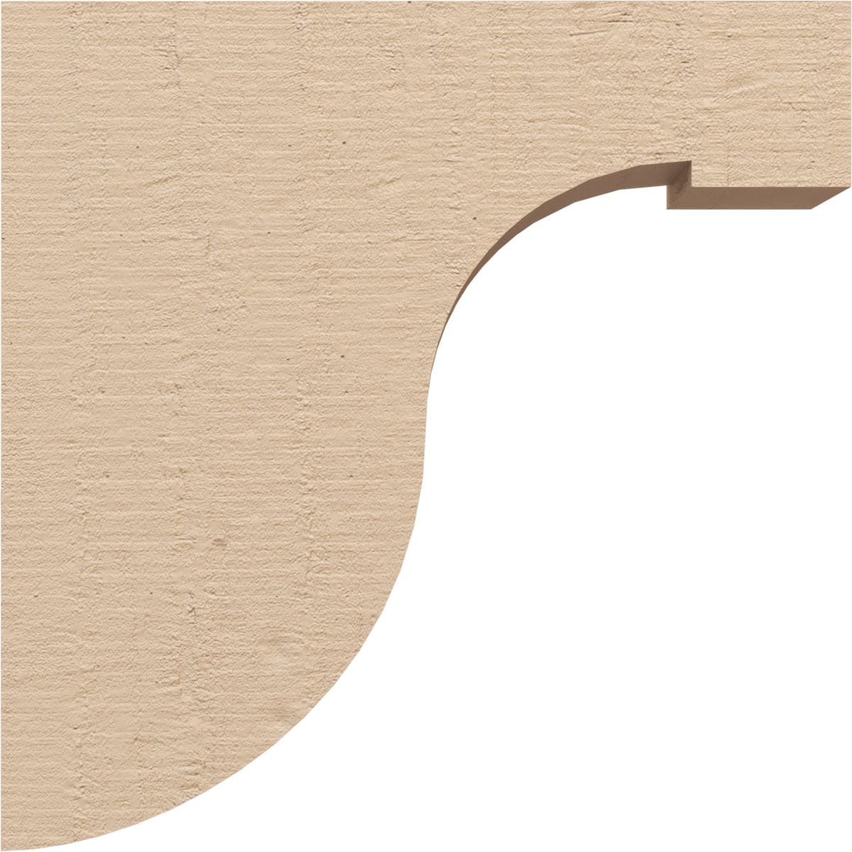 3"W x 12"D x 12"H Thin Del Monte Rough Cedar Woodgrain TimberThane Corbel, Primed Tan