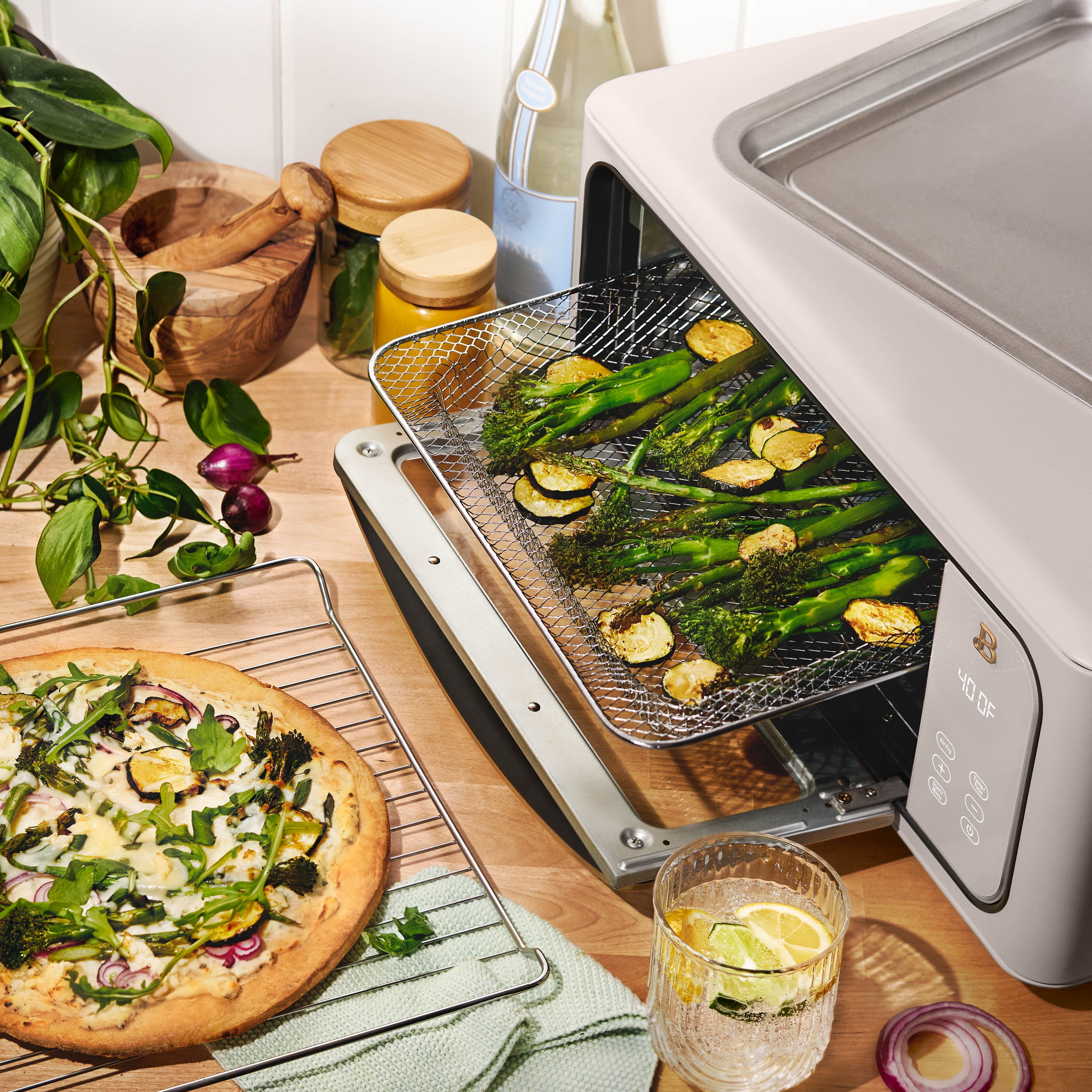 Beautiful Infrared Air Fry Toaster Oven, 9-Slice, 1800 W, Porcini Taupe by Drew Barrymore