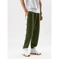 thumbnail image 4 of Lamuusaa Men Tear Away Pants Quick Dry Loose Pants Casual High Split Snap Button Sweatpants, 4 of 9