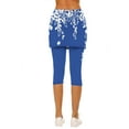 thumbnail image 6 of CheerKidz Women's Summer 2-Piece Yoga Pants Set Vacation Skirt with Sports Shorts High Waist Elastic Waistband Comfy Athletic Outfit Calf Length Short Pants(Sky Blue#1,2XL), 6 of 6