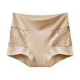 thumbnail image 4 of Bosfbaoi Underwear For Women High-Waisted Boyshort Underwear Floral Lace Panel Seamless Panties, 4 of 9