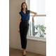 thumbnail image 5 of Blusa EVALESS sin mangas con cuello en V plisada para mujer azul marino L, 5 of 5