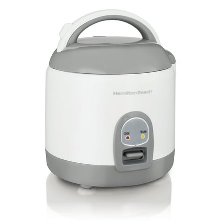 

Hamilton Beach Rice Cooker & Food Steamer 8 Cups Cooked (4 Uncooked) Capacity With Rinser/Steam Basket White 37508