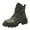 Gray, variant on Black Ladies Round Toe Lace Up Boots With Chunky Mid Heel For Outdoor Activities