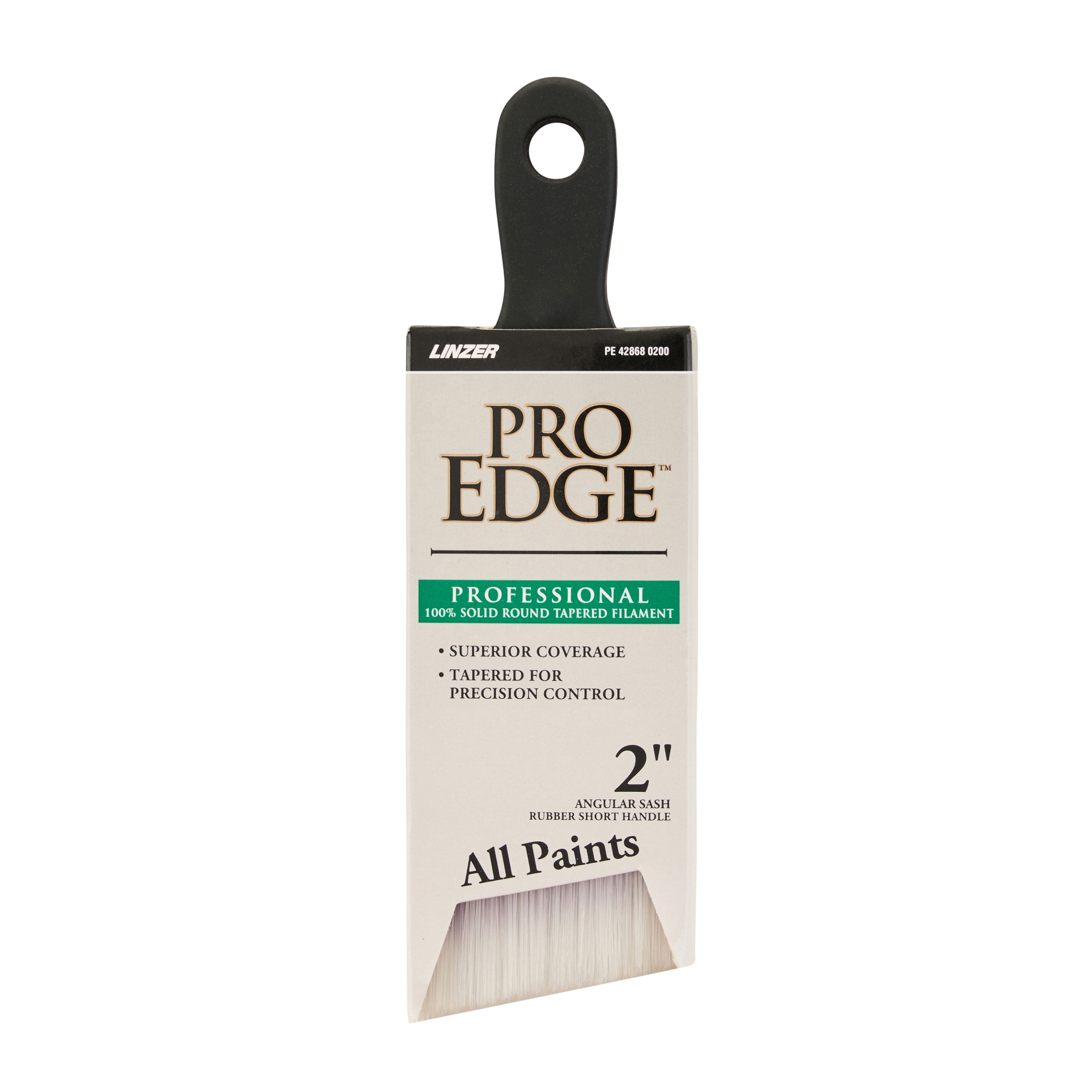 (2 pack) PRO EDGE by Linzer 2" CT Formula Short Rubber Handle Angle Paint Brush