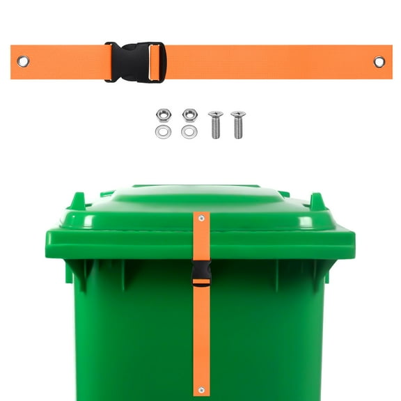 Uxcell 1-Set Trash Can Locks for Animals, 17 Inch Buckle Type Raccoons Bear Proof Garbage Strap Lid Garbage Can Lock [Orange]