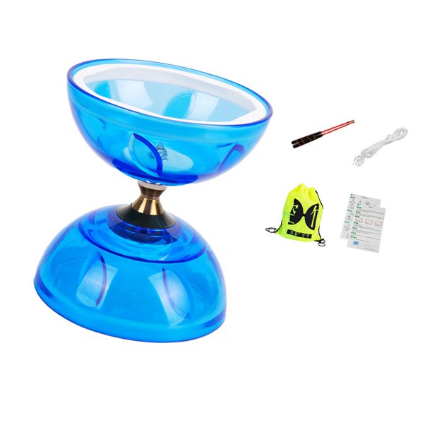 Juego de diábolo chino, juguete de malabarismo, práctico, divertido, resistente, regalo, accesorios de cinco rodamientos para adultos, niños, ancianos, espectáculos en parques. S Azul