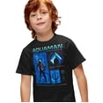 thumbnail image 2 of Aquaman and the Lost Kingdom Aquaman Stats Unisex Youth T Shirt, 2 of 5